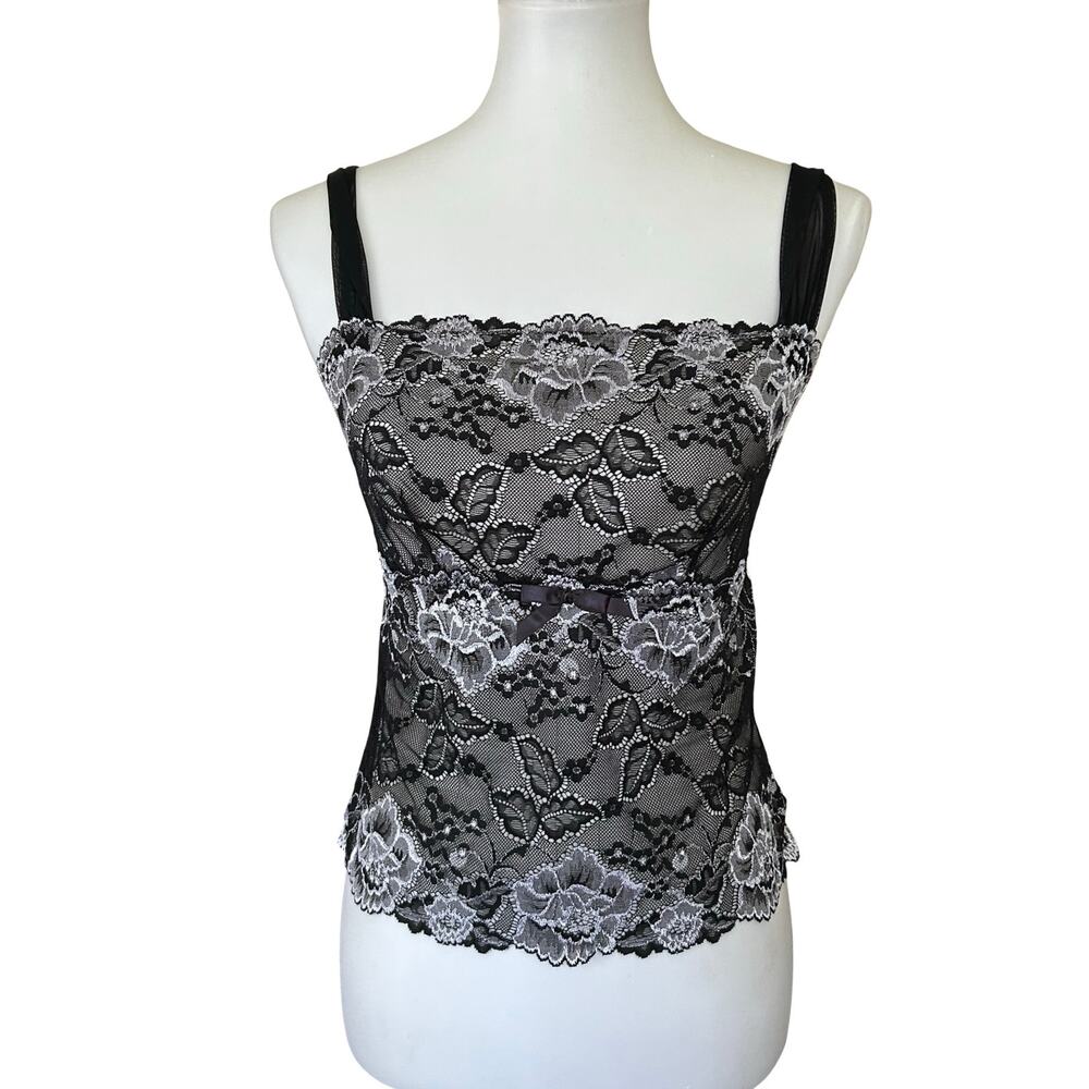 Vintage Arianne Black Lace Camisole Mesh Lining NWT S
